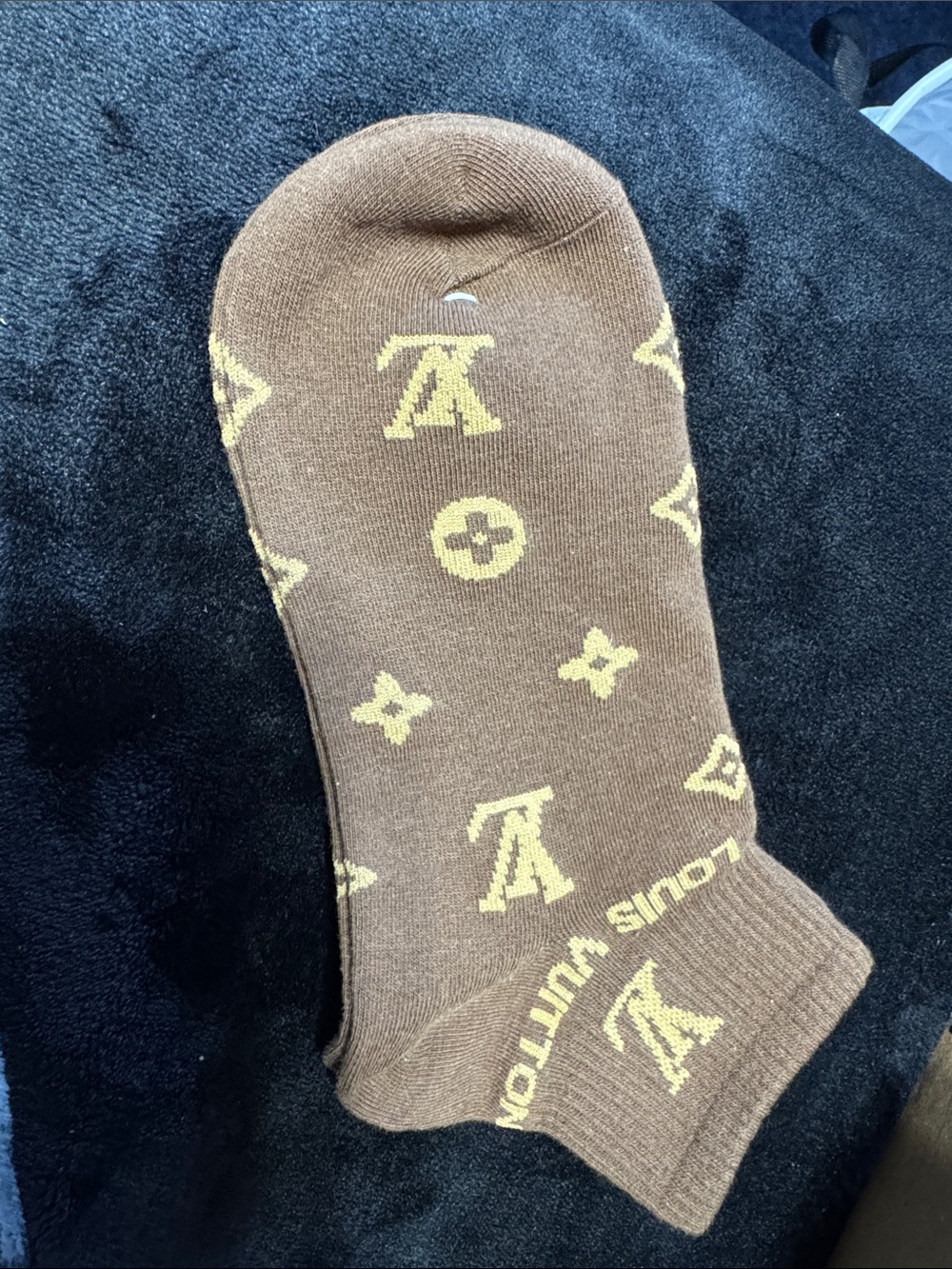 Source Unknown Brown and Yellow Logo No-Show Socks 5 pairs
